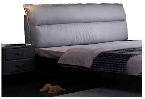 XILYZMO Kopfteil Gepolstertes Kopftei, Gepolstertes Wandmontiertes Kopfteil, Tech-Stoff- Kissen Lesekissen, Abnehmbarer Reißverschluss Lendenwirbelstützkissen(B- Beige,150x58x10cm)