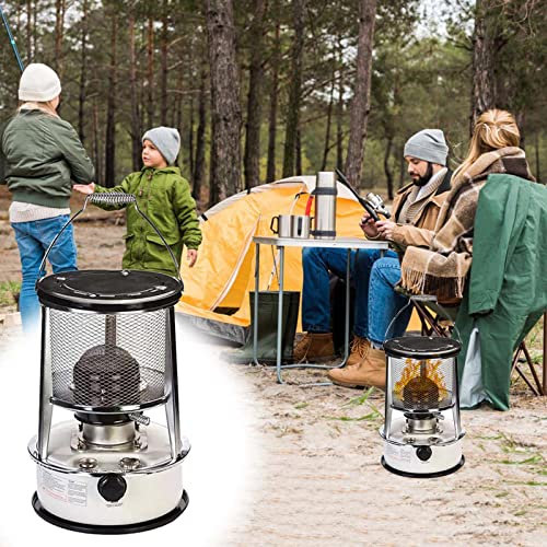 BomDog Calentador de Queroseno de Espacio Interior 360 ° Estufa de Calefacción Envolvente para Camping, Barbacoa, Pesca, Garaje Calentadores de Aceite de Queroseno/6L/White