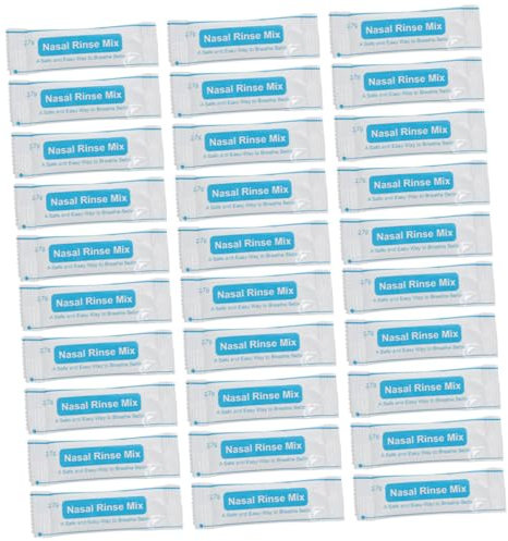 Baluue Sal Para Lavado Nasal Instantáneo y Mezcla Para Enjuague Nasal 80 Sobres Individuales De Sal Fisiológica Sin Polvo Fino De Rápida Disolución Para Protección Contra Polvo y Niebla