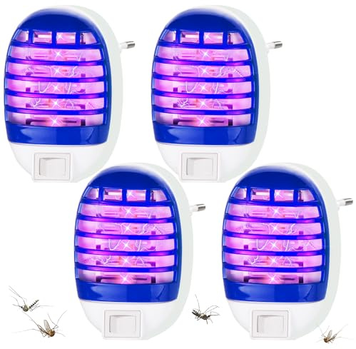 IXYHKB Lot de 4 lampes anti-moustiques électriques - Prise de courant non toxique - Moustiquaire électrique - Pour la maison, la cuisine, la chambre à coucher