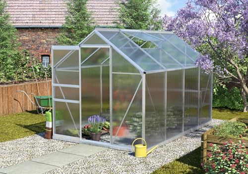 Vitavia Gewächshaus Calypso 5800, Aluminium eloxiert, 5,8 m², 6 mm HKP | Wetterfestes & stabiles Treibhaus | Perfekt für Gemüse & Pflanzen | Robust & langlebig