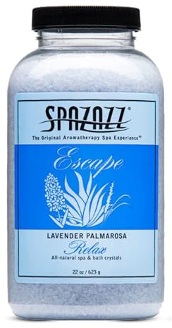 Spazazz Aromatherapy Hot Tub Crystals- 22 oz – Lavender Palmarosa– Spazazz Botanicals Lavender Bath Salt Crystals are Safe for All Bath, Hot Tub and Spa Equipment