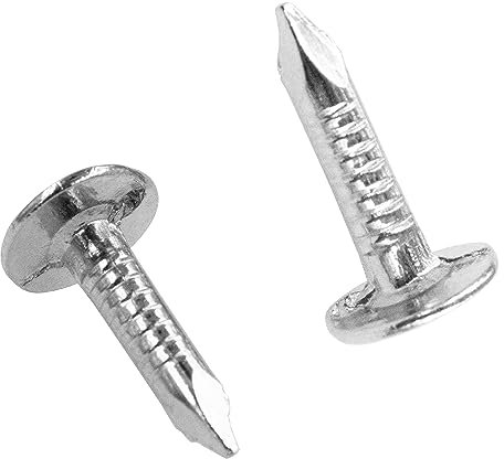 OMOTOOL Lápices de fieltro para techo de acero, 2,8 x 15 mm (150 unidades), clavos de fieltro galvanizados con cabeza avellanada, para tejado de cobertizo, placas de pizarra, pasadores de cabeza ancha