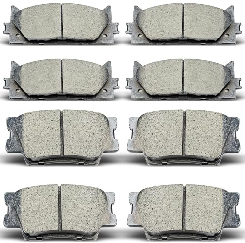 evkingauto D1212 D1293 8pcs Front Rear Ceramic Brake Pads Sets Fit For 2013-2018 For Lexus ES300h,2007-2018 For Lexus ES350,2008-2018 For Toyota Avalon,2007-2017 For Toyota Camry