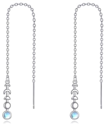 VONALA Libelle Mondphase Ohrschellen Ohrringe Schmuck Geschenke für Frauen 925 Sterling Silber Ohrclimbers Ohr Krabbler für Mutter