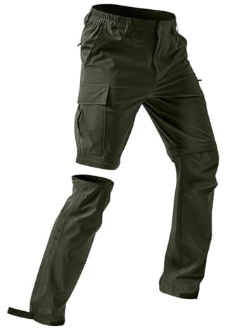 Generico Pantaloni Trekking Uomo Convertibili, Pantaloni Cargo da Lavoro Leggeri e ad Asciugatura Rapida con Zip-Off, Ideali per Escursionismo e Campeggio Outdoor