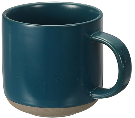 sourcing map Handmade Vintage Espresso Cups, 12 oz Ceramic Coffee Mug Stoneware Tea Cup with Handle Dishwasher and Microwave Safe for Latte Cappuccino Milk Office Home Gifts, Blue