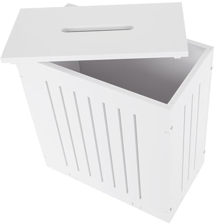 Laneryin Bathroom Storage Unit, Toilet Roll Storage, Compact Slimline Wooden Bathroom Storage Box, Multi-Purpose Cleaning Tidy Box, Bathroom Cupboard