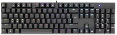 Tastiera Meccanica Gaming Retroilluminata LED RGB Layout Italiano QWERTY – 104 Tasti Full Size, 25 Anti-Ghosting, 12 Effetti Luce, USB 1.5m, Compatibile Windows macOS, per PC e Gaming Competitivo