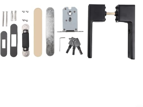 Set di serrature per porte da camera da letto per interni con chiusura magnetica silenziosa, materiale in lega di zinco e serratura a chiave integrata per una sicurezza senza cuciture e rumore (nero)