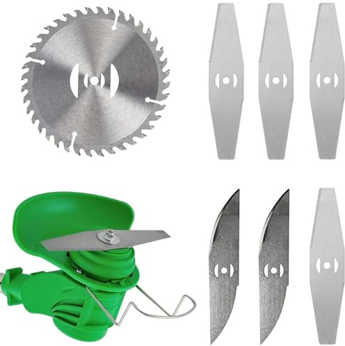 FIQLUL 7 Cuchillas para Desbrozadora de Batería (15cm), Kit de Repuestos de Metal con Sierra de Aleación y Cuchillas de Diamante, Accesorios Universales para Cortacésped y Disco Desbrozadora