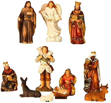 Geschenkestadl Krippenfiguren 11-teiliges Set Krippe Figuren bis 8,5 cm Weihnachten Maria Josef Jesus