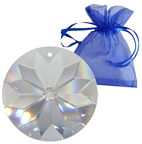 Kristall Sonne ø 45mm im feinem Geschenkbeutel Hoch Brillant Regenbogenkristall Feng Shui Fenster-Deko Kristallglas Facettenreich 30% Bleikristall Suncatcher