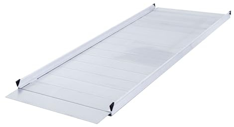 5' Wheelchair Ramp for Home Steps, 850 lb Capacity, Non-Slip, Entry Access for Mobility Scooters, Power Chairs, 36 W, Silver Spring