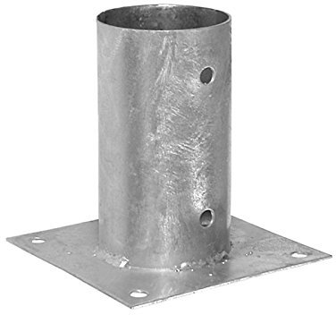 GRUNDLINE - Aufschraubhülse Ø 81 mm - Bodenhülsen für Holzpfosten - Pfostenträger aufschrauben - Bodenhülse mit Ankerplatte - Anker - Pfostenschuh feuerverzinkt - Stützenfuß - Holzverbinder