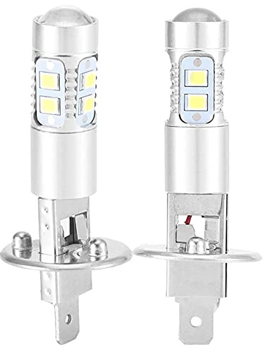 Kuuleyn Ampoule LED, 2Pcs 1800LM 12-28V H1 6000K Super White 100W LED Kit d'ampoules de phare antibrouillard