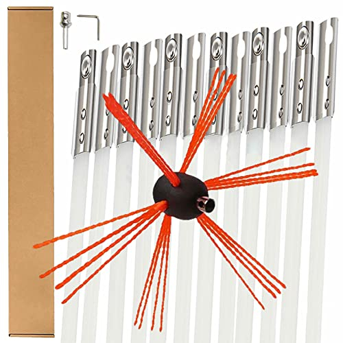 0℃ Outdoor Bohrer Schornsteinbesen Schornsteinbürste Kaminbesen Schornsteinfeger Kaminkehrer Kaminbürste Ofenrohrbürste Schubstange Schornsteinzubehör Schornsteinreinigung,9m