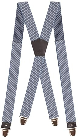 Pierrot Herren Hosenträger Breit und Vintage Premium - Made in Germany/France - Verstärktes Gummiband & Lederbeschläge mit Extra Starken Metallclips - Verstellbare Länge bis 130cm
