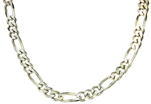 Cadena italiana original de Fígaro de plata 925, 8 mm de ancho, longitud a elegir, cadena de plata para hombre y mujer, cadena colgante de joyería de fábrica Tendenze-Italy, Plata