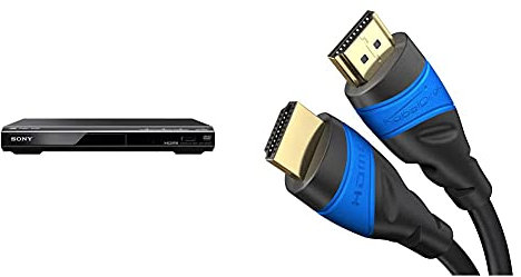 Sony DVP-SR760H - Reproductor de DVD/CD con Tecnología de Mejora de la Imagen (HDMI, USB Port, Reproducción de Xvid, Dolby Digital) & KabelDirekt Cable 4K, Negro