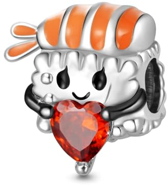 GNOCE Einhorn Hund Charms zfür Frauen 925 Sterling Silber Katze Bead Tier Charm Fit Armbänder/Halskette Schmuck Geschenk fr Frauen Mädchen Frau Tochter (Sushi)