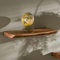 Ringo-Living Massivholz Schweberegal Baumkante in Natur-dunkel, Holzregal 60 cm breit, Landhaus Wandregal aus Akazienholz, Schlichtes Wandregal Holz, Natur Holzbrett Wand