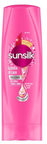Sunsilk, Balsamo Scintille di Luce, Balsamo Anticrespo Districante, Dona Lucentezza al Capello, Formula Active-Fusion con Olio di Jojoba, Collagene e Biotina, 350 ml