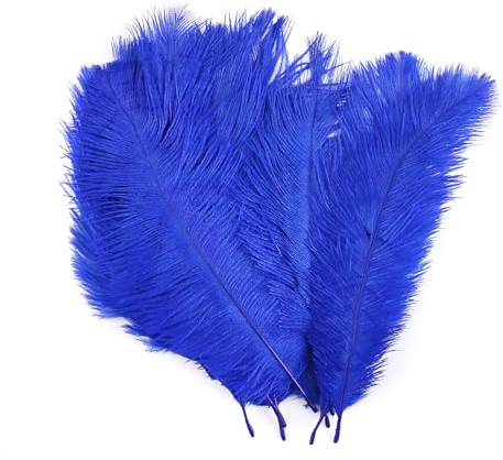 Asudaro DIY Federn Dekoration, 10Stück Bunte Federn 15-20cm Natürliche Feder Handwerk Plume Kostüm Zubehör für Federn Fan Hanging Ornaments Federn Wandschmuck Hochzeit Party Dekoration Dunkelblau