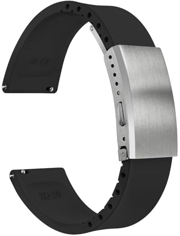watchdives Fluorkautschuk Uhrenarmband, Zuschneidbares Uhrenarmband mit Schnellverschluss, Weiches Ersatzarmband mit Gefräster Schließe für Männer und Frauen, 18 mm/19 mm/20 mm/21 mm/22 mm