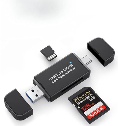 Lettore di schede SD/Micro SD, adattatore di memoria USB 3.0 e USB-C a SD/TF, supporto UHS-I SDHC/SDXC/MicroSD, adatto per Mac, MacBook, computer, laptop, iPad 10, iPho