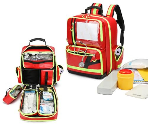 SULQING Professionelle Leere Tasche für Ersthelfer, EMT-Trauma-Erste-Hilfe-Rucksack für Sanitäter und Notfallbedarf, ideal für Auto, Zuhause, Camping und Wandern, nur Tasche