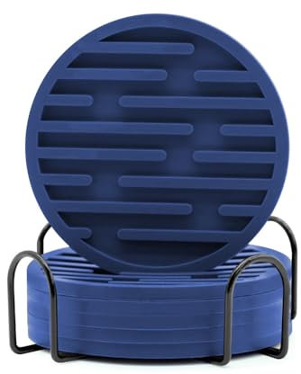 Set di Sottobicchieri, Sottobicchiere per Tazze in Silicone con Supporto per la Protezione del Tavolo, Sotto Bicchieri Antiscivolo per Pentola Ciotola Teiera