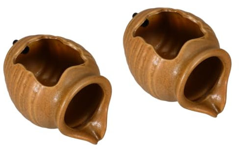 SEWOART 2stücke Keramischer Wasserbrunnen Mit Dekorativem Wasserspiel Zirkulierendes Wasser Für Innen Und Außenbereich Tontopf Für Kreative Gartengestaltung Und Aquarien