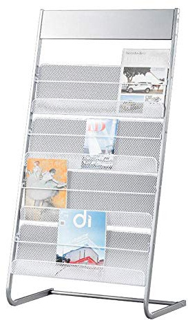Stehender Zeitschriftenständer mit 4 Ablagen, A-Größe, Prospekthalter