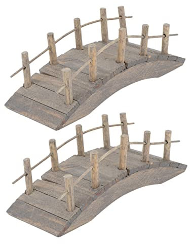 Happyyami 2stücke Miniatur Holzbogenbrücke Für Und Garten Dekorative Mini Accessoires Für Szenen Im Außenbereich Und -projekte