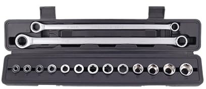 RPJFCPCS Kit di Strumenti per la rimozione di bulloni e Dadi, 15 Pezzi, Chiave a cricchetto Regolabile, Chiave dinamometrica in Acciaio al Cromo vanadio (Colore: Testa Morta)