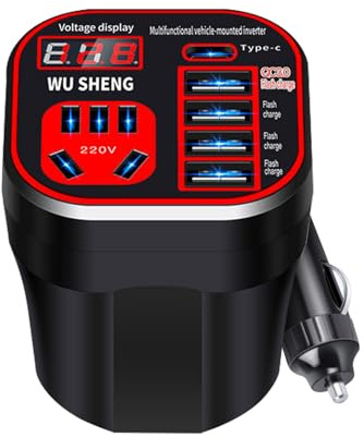 Onduleur pour Voiture Adaptateur Secteur Automobile | Prise de Charge Intelligente 220V pour Appareils Électroniques et Véhicules