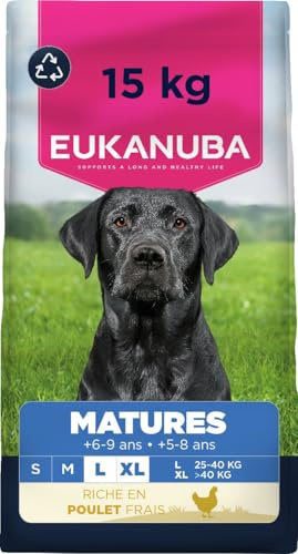 Eukanuba Torr hundmat färsk kyckling för stora raser, premium torrfoder för mogna hundar, 15 kg