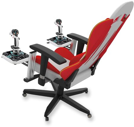 Avisiri Juego de 2 soportes de metal para silla de juego, palanca de mando de juego Flight Sim, acelerador y sistemas Hotas se adapta a Logitech G X56, X52, Thrustmaster SimTask FarmStick, Sol-R2