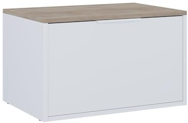 Vicco Kommode Betti, Weiß/Sonoma, 60 x 36 cm | mit Türen, geeignet zur Aufbewahrung im Wohn- oder Schlafzimmer