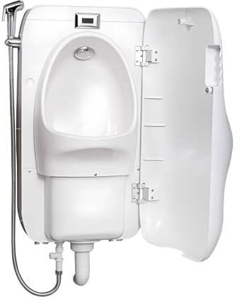 Wall-Mounted Urinal Trough for Men,Intelligent Flushing Plastic Urinals with Cover,Male Toilet Urinals for Men,for Bathroom Temporary Site