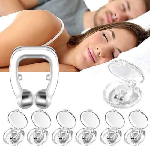 6PCS Anti Ronflement Dilatateur Nasal, Pince Nez Anti Ronflement Silicone Dispositifs Anti-Ronflement, Efficace Anti Ronflement pour Un Sommeil Confortable Et Plus Calme, Réutilisable