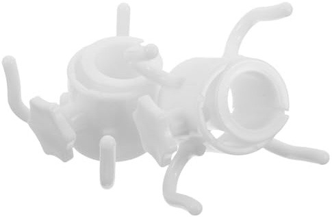 Hohopeti Lot de 2 Crochets Blancs pour Parasol de Plage et Jardin Crochet D’Ancrage à 4 Branches en Plastique Support Polyvalent pour Serviettes Chapeaux et Accessoires Résistant