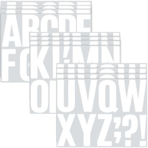 NISENTIA 10.1cm Buchstaben Aufkleber Groß, 136 Stück/12 Blatt Klebebuchstaben Weiß Selbstklebende Buchstaben Vinyl Sticker, Buchstaben zum Aufkleben Wetterfest,für Postfach,Schilder,DIY