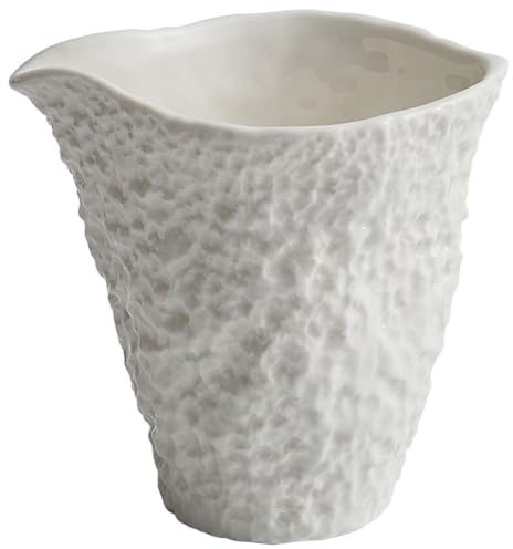 Salsera Cerámica 200ml Blanco Diseño Piedra Elegante | Recipiente Versátil para Salsa, Leche o Condimentos Adecuado Hoteles y Uso Diario