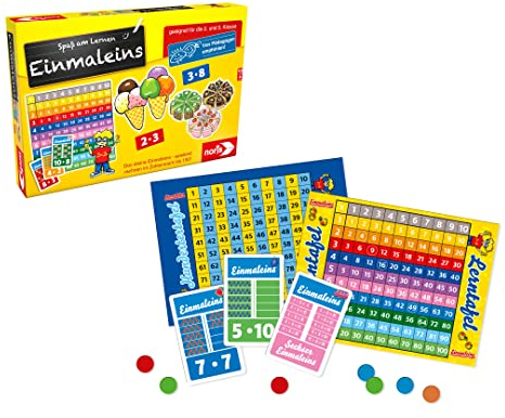 Noris 606076342 - Spaß am Lernen, Kinder Lernspiel zum Einmaleins Lernen für die 1. und 2. Klasse, 1-4 Spieler, ab 7 Jahren
