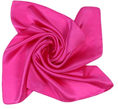 UK_Stone Damen Bandana Kopftuch Seidenschal Seidentuch Halstuch Nickituch 100% Seide Multifunktion Schal Unifarben 50 x 50cm, Rose rot