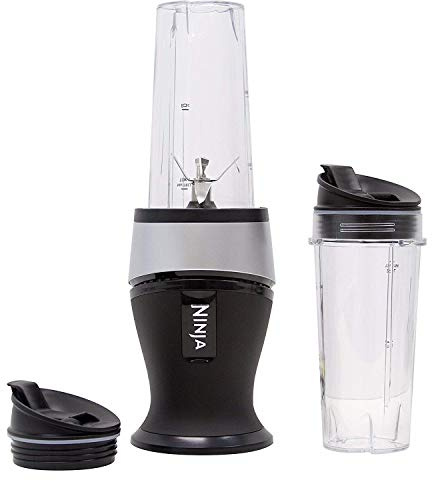 Ninja Personal Blender for Shakes, Smoothies, Food Prep, and Frozen Blending with 700-Watt Base and (2) 16-Ounce Cups with Spout Lids (QB3001SS) (Renewed)