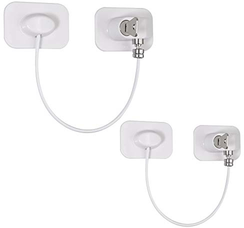 Kamtop Sécurite Fenêtre Enfant 2pcs Entrebâilleur de Fenêtre pvc sans percer Verrous de Fenêtre Enfant avec Câble en Acier inoxydable 304 Verrouillage Porte Placard pour Sécurité Enfant Bébé