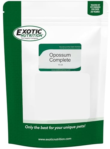 Exotic Nutrition Opossum Complete - Nutritionally Complete Healthy Pellet Diet - Food for Short-Tailed & Virginia Opossums (15 lb.)